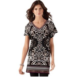 WHBM Abstract Printed  Blouse